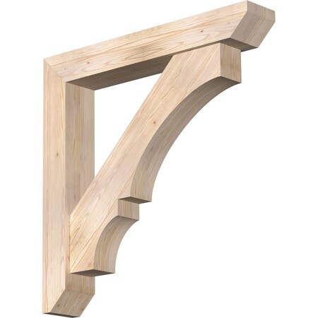 Ekena Millwork Balboa Slat Smooth Bracket w/ Offset Brace, Douglas Fir, 7 1/2"W x 46"D x 46"H BKT0806X46X46BOA06SDF